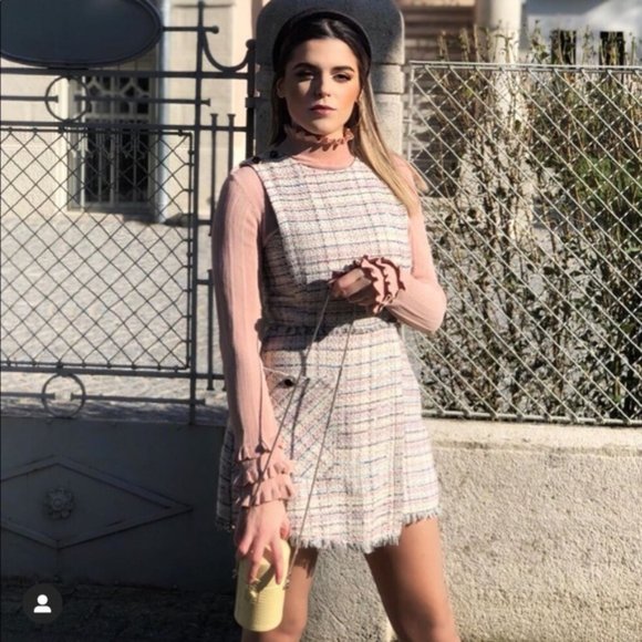 Zara Tweed Romper Jumper Jumpsuit XS Extra Small - Picture 6 of 11